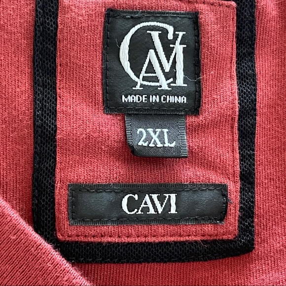 Cavi Brand Denim Maroon with Black Mesh Shirt Men's Size 2X - Picture 3 of 8